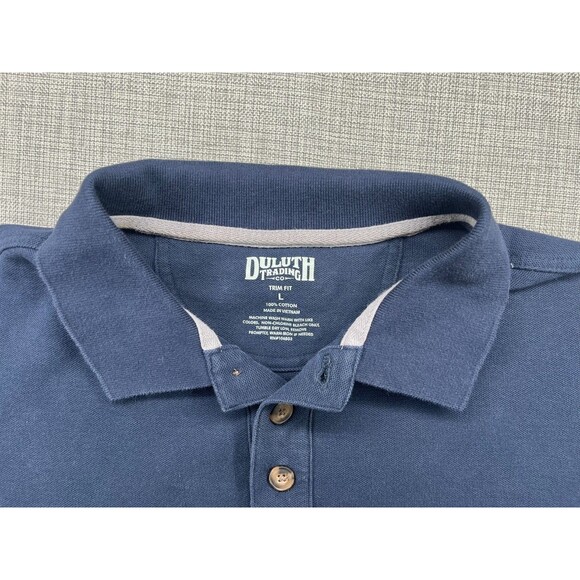 Duluth Trading Co Polo Men's Large Navy with Pocket 23" x 28" 100% Cotton - Picture 2 of 14